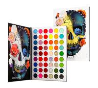 La Catrina Paleta de Maquillaje Colorido Sombra de Ojos Paleta 54 Colores, Afflano Gran Arco Iris de Alta Pigmentación Eyeshadow Mate Brillo, Neón Brillante Aurora Resplandor Color Halloween Navidad