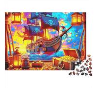 La Caza del Tesoro del Barco Pirata Puzzle 1000 Piezas para Amantes De Puzzles Noche En Familia Actividad Doméstica Más Vendido para Enmarcar Cartón Robusto 70x50cm/1000pcs