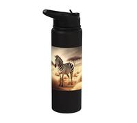 La cebra en la sabana Libertad en la naturaleza Stainless Steel Insulated Water Bottle