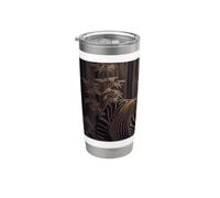 La cebra fotorrealista en su estado salvaje Vaso térmico de acero inoxidable de doble pared