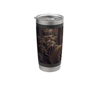 La cebra fotorrealista en su estado salvaje Vaso térmico de acero inoxidable de doble pared