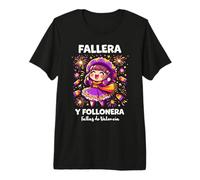 La celebración de Las Fallas de Valencia Fallera Y Follonera Camiseta Premium