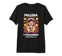 La celebración de Las Fallas de Valencia Fallera Y Follonera Camiseta Premium