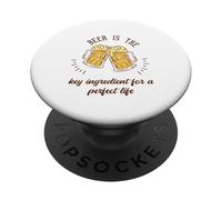 La cerveza es el ingrediente clave para una vida perfecta Regalo divertido PopSockets PopGrip Adhesivo