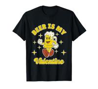 La Cerveza es mi Novio o Novia Retro Día de San Valentín Camiseta
