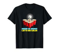 La Cerveza está aquí Let's Go Wild (gráfico de Fiesta de Beer Pong) Camiseta