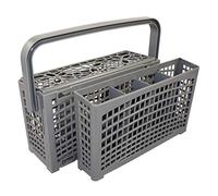 La cesta de cubiertos original 2 en 1 universal para todos los lavavajillas conexión estable divisible puede colocarse de forma variable 23 x 85 + 45 x 135 cm plástico reforzado resistente al calor.