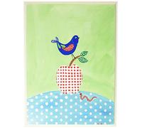 La Chambre Enfant Carreaux Rouge Blanc Apple avec plaque murale Oiseau Bleu