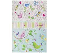 La Chambre Enfant Sing Oiseaux sur branches avec fleur de lis Plaque murale carré