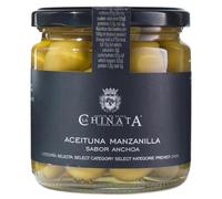 La Chinata - Aceituna Manzanilla Sabor Anchoa (325/190 g) - Categoría Selecta - Bote de Cristal