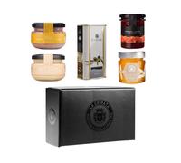 La Chinata Box S Campo Cesta Gourmet para Regalar Aceite de Oliva y Paté | Caja Regalo aceite de oliva virgen extra, Crema queso de cabra con cebolla caramelizada, Pimientos asados, Miel azahar, Paté