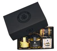 La Chinata Cesta Gourmet S | Aceite de Oliva Virgen Extra 100ml, Crema de Aceitunas Verdes y Almendras, Aceitunas Manzanilla Ajo y Romero, Nueces Pecanas con AOVE Miel Vainilla y Pimenton | Regalos