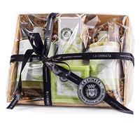 Cesta de Cosmética Pequeña No. 1 ‘Línea Clásica’ La Chinata - Pack de Cuidado de la Piel con Jabón, Gel de Baño, Crema Hidratante y Crema de Manos y Uñas - Regalo Ideal - Piel Sensible, Hidratación