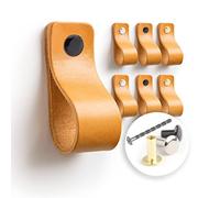 LA CHUECA POLO TIRADOR de CUERO para Mueble Armario o Cajon. 100% Vacuno GENUINO Argentino (6 pcs) - Original (MEDIUM, Suela)