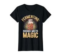 La Ciencia de fermentación se UNE a la fermentación mágica Camiseta gráfica económica, Mujer, Negro, S