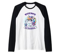 La Ciencia es mágica Vibraciones de Unicornio Camiseta Manga Raglan