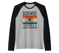 La Ciencia no es una conspiración Liberal Político Retro Vintage Camiseta Manga Raglan