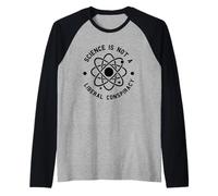 La Ciencia no es una conspiración Liberal Político Retro Vintage Camiseta Manga Raglan