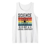 La Ciencia no es una conspiración Liberal Político Retro Vintage Camiseta sin Mangas