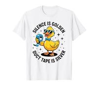 La Cinta Adhesiva People Annoy Me Silence Is Golden Duct Tape es Plateada Camiseta