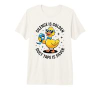 La Cinta Adhesiva People Annoy Me Silence Is Golden Duct Tape es Plateada Camiseta Premium