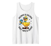 La Cinta Adhesiva People Annoy Me Silence Is Golden Duct Tape es Plateada Camiseta sin Mangas