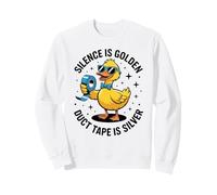 La Cinta Adhesiva People Annoy Me Silence Is Golden Duct Tape es Plateada Sudadera