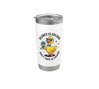 La cinta adhesiva People Annoy Me Silence Is Golden Duct Tape es plateada Vaso térmico de acero inoxidable de doble pared