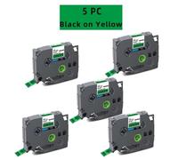 La Cinta de Etiqueta Compatible con 5 pc para Cinta de 12 mm Funciona con TZE231 TZE131 TZE431 TZE531 TZE631 TZE731 Cintas laminadas(Black on Green)