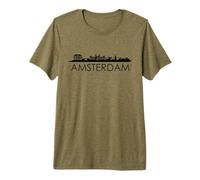 La Ciudad de Ámsterdam Skyline Silhouette Holland Amsterdam Camiseta Premium