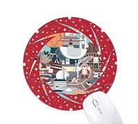 La Ciudad de Hong Kong de China Wheel Mouse Pad de Goma roja Redonda