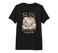 La Ciudad de San Francisco Junto al Horizonte de la bahía Golden G Bridge Camiseta Premium