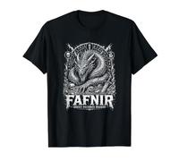La codicia Fafnir se Convierte en dragón nórdico Runa dragón Camiseta gráfica económica, Hombre, Negro, XL