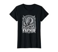 La codicia Fafnir se Convierte en mitología nórdica del dragón Camiseta gráfica económica, Mujer, Negro, S