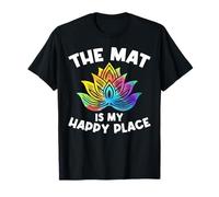 La colchoneta es mi lugar feliz, instructora de yoga zen con flores de loto Camiseta