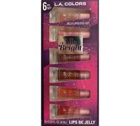 LA COLORS All Is Bright - Set de 6 brillos labiales de gelatina, Lips Be Jelly, 1 onza l?quida (paquete de 1)