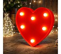 La Combinación De Letras LED con luces blancas en forma de corazón crea una atmósfera cálida, siendo la decoración luminosa ideal para cumpleaños, bodas y fiestas.