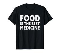 La Comida es el Mejor Foodie de la Medicina Camiseta gráfica económica, Hombre, Negro, XL