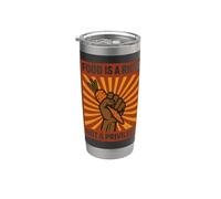 La comida es un derecho, no un privilegio Conciencia de los derechos humanos Vaso térmico de acero inoxidable de doble pared