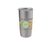 La comida es un derecho, no un privilegio Conciencia de los derechos humanos Vaso térmico de acero inoxidable de doble pared