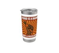 La comida es un derecho, no un privilegio Conciencia de los derechos humanos Vaso térmico de acero inoxidable de doble pared