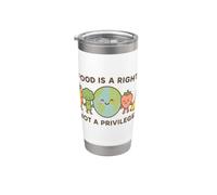 La comida es un derecho, no un privilegio Conciencia de los derechos humanos Vaso térmico de acero inoxidable de doble pared