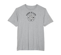 La Comida es Vida: Estilo de Vida de Bienestar culinario Camiseta, Hombre Tallas Grandes, Gris Jaspeado, 2X Alto