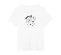 La Comida es Vida: Estilo de Vida de Bienestar culinario Camiseta, Mujer Tallas Grandes, Blanco, 1XL Grande