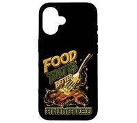 La comida sabe mejor Animado Divertido Anime Comida Filete Meme Carcasa para iPhone 16
