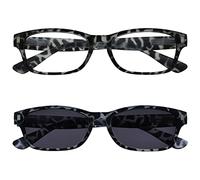 La Compañía Gafas De Lectura Carey Negro Lechoso Lectores Con UV400 Lectores De Sol Paquete Doble Hombres Mujeres RS10-1 +3,50