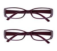La Compañía Gafas De Lectura Estilo Diamonte Negro Y Púrpura Lectores Valor Pack 2 Estilo Diseñador Mujeres Señoras UVR2093P +3,00
