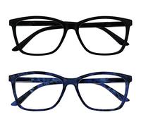 The Reading Glasses Company La Compañía Gafas De Lectura Negro Azul Carey Lectores Pack 2 Grande Estilo Diseñador Hombres Bisagras Resorte RR51-13T +3,50