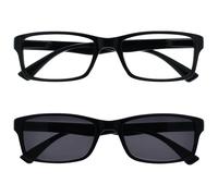 La Compañía Gafas De Lectura Negro Lectores Con UV400 Lectores De Sol Valor Paquete Doble Estilo Diseñador Hombres Mujeres RS92-1 +3,00