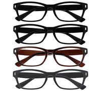 La Compañía Gafas De Lectura Negro Marrón Gris Sólido Lectores Valor Pack 4 Hombres Mujeres RRRR77-112G +3,00